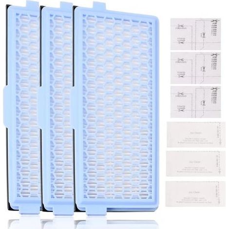 Set mit 3 Filtern für Miele-Staubsauger, bestehend aus 3 Active AirClean-Filtern und 3 Motorfiltern, passend für die Serien Miele Complete C2, C3 Compact, C1, C2, S4000, S5000, S6000 und S8000. (1/4)