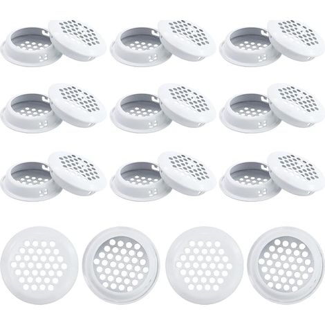 22 Pack White Stainless Steel Round Air Vent Grille 35mm Air Vent Hole Ventilation Cover for Shoe Cabinets (1/5)