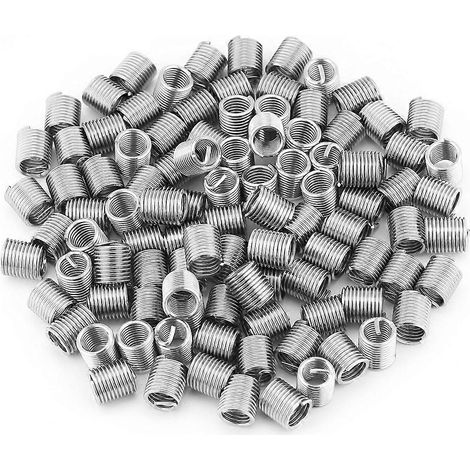 Satz mit 100 Edelstahl-Gewindeeinsätzen M8 x 1,25 x 2D zur Gewindereparatur. (1/5)