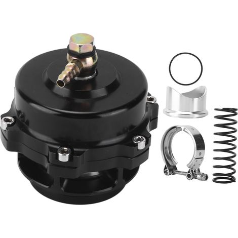 Valve de soufflage noire Turbo V, 50mm, soudure sur bride, caoutchouc métallique 35psi universel pour voiture