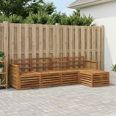 vidaXL Outdoor-Sofagarnitur 5 pcs Natur (1/5)