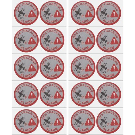 20 x GPS Tracking Alarm Stickers 7.5 x 3 cm Warning Sticker for Indoor and Outdoor Use Theft Protection Adhesive Sticker (Rectangle) (1/5)