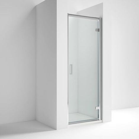 Nuie Rene Hinged Shower Door 700mm Wide with Polished Chrome Profile - 6mm Glass (1/5)