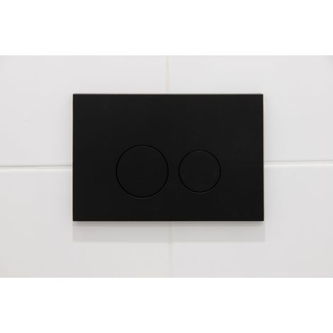 QeramiQ Push Plaque de commande DualFlush pour bâti-support Geberit UP320 Métal Rond Noir mat (1/4)