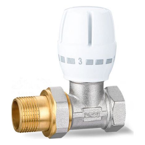 Robinet de Radiateur Thermostatique Droit 3/4,Vanne de régulation de température manuelle droite Dissipateur de chaleur Vanne de régulation de température manuelle(DN20) (1/4)