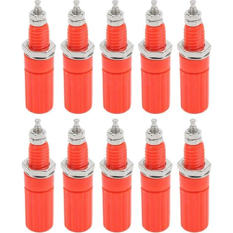 Lot de 10 connecteurs M3, fiches bananes 4 mm avec bornes à vis pour appareils électroniques, rouges