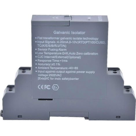 Émetteur isolateur de signaux de tension et de courant GLC, 1 entrée, 1 sortie, distributeur d'alimentation enfichable CC 0-10 V
