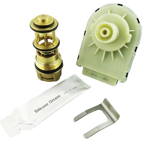 Compatible HTS - Noyau de vanne de dérivation principale de chaudière Baxi Potterton + moteur d'actionneur 7656807 720003100 7216534 248733 (1/5)