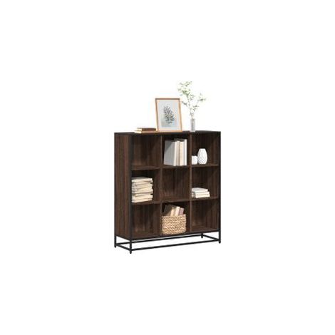 Bibliothèque chêne marron 97,5x33x107,5 bois ingénierie métal (1/5)