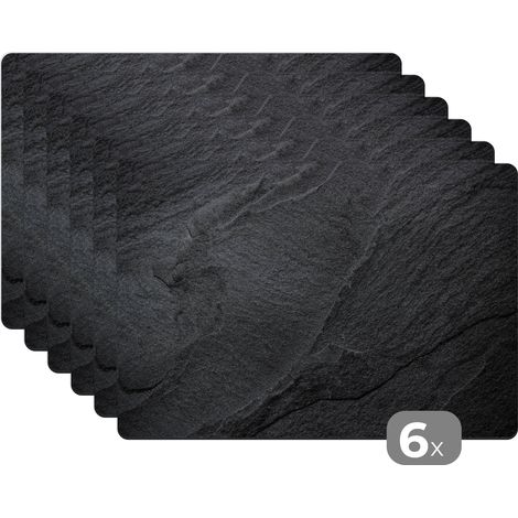 PLACEMAT Set of 6 - Concrete - Black - Industrial 45x30 cm (1/5)