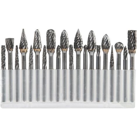 JOORRTLot de 20 points de meulage rotatifs en carbure de tungstène pour le perçage et le polissage des métaux - 3 x 3 + 3 x 6 points de meulage en acier au tungstène. (1/3)
