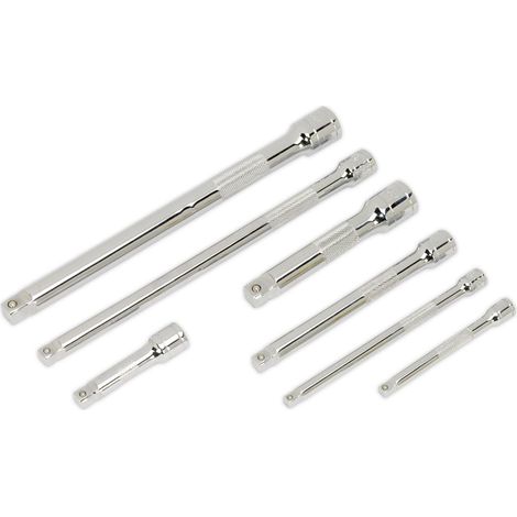 Sealey Wobble Rigid Extension Bar Set 7pc 1/4"", 3/8"" & 1/2""Sq Drive AK770