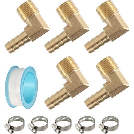 5Un raccord de tuyau flexible en laiton, 3/8" 1/8" 1/2"Connecteur étanche fileté, adaptateur de coupleur de connecteur, compatible avec les carburants/eau/Air/Huilestyle D (1/5)
