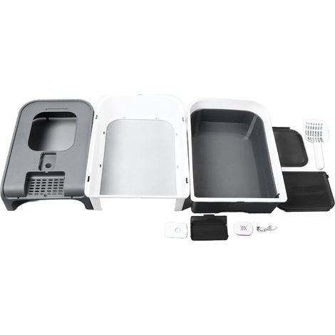 Enclosed cat litter box, large capacity, mess-proof, odor-controlling, drawer design, portable, for indoor cats (1/5)