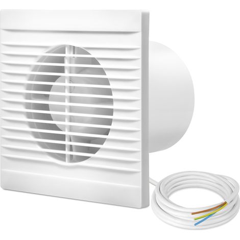 Ventilateur extracteur silencieux 120 m³/h, pour salle de bain et garage (1/5)