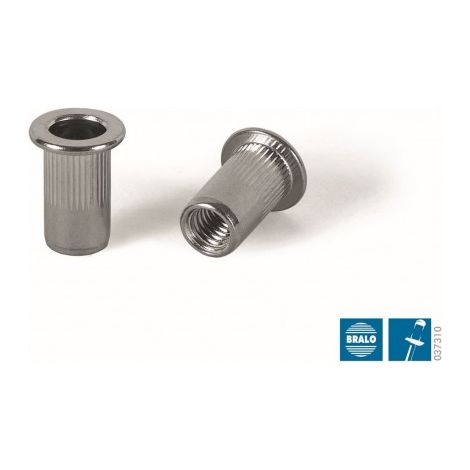 TUERCA M-8 RANURADA ANCHA INOX 0.5-E-3.0 (100U) - BRALO