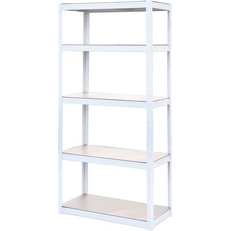 Scaffale in Metallo 5 Ripiani Componibile Zincato Rosso Nero Bianco Verdelook - Tonalità: Bianco