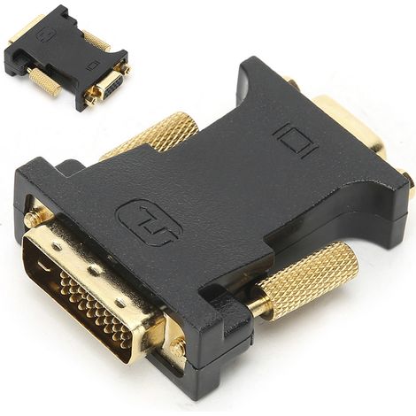 Adaptateur DVI Mâle 24+1 vers VGA Femelle, Convertisseur Actif avec Puce pour Carte Graphique vers Moniteur (1/5)