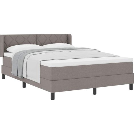 Maison Exclusive - Lit à ressorts avec tête de lit Taupe 200 x 160 cm tissu (1/5)