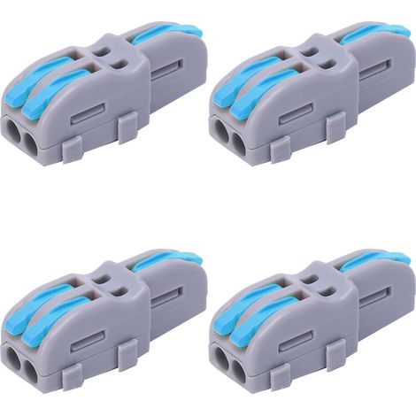 Connecteur Rapide 20 Pièces, Répartiteur de Câble en T 1 Entrée 2 Sorties, Borne de Jonction Enfichable SPLF12A Bleu (1/5)
