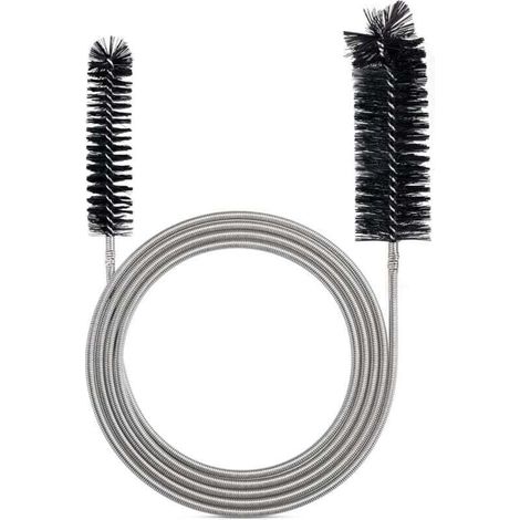Brosse flexible pour nettoyer les tuyaux et conduits d’aspiration – outil de débouchage professionnel – noir – longueur 2 m