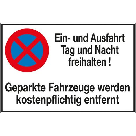 SafetyMarking Parkverbotsschild Alu B600xH400 mm Ein-und Ausfahrt freihalten (1/3)