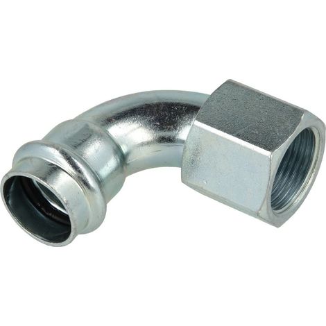 Raccord à sertir en acier C coude de transition 54 mm x 1 1/2'' F/FF contour V