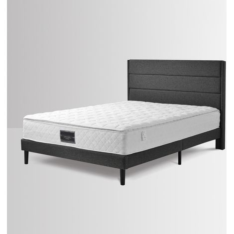 GagaCadre de lit 90x200 cm beige velours hollandais profil bas (1/5)