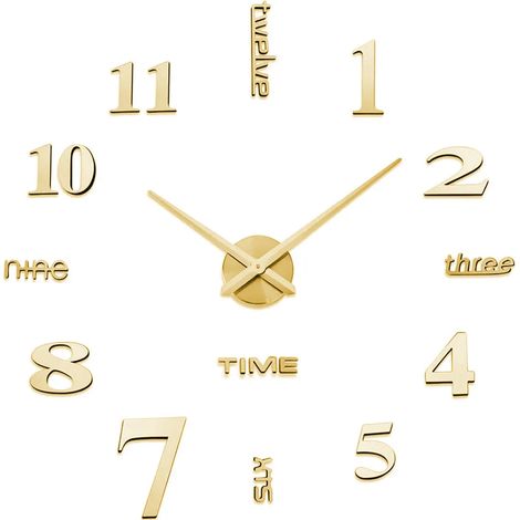 Horloge murale 3D DIY Design moderne Autocollant mural Horloge décorative Bureau Salon Chambre Cadeau Horloge à quartz (1/5)