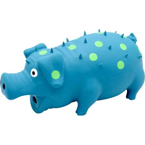 Jouet sonore en latex pour chien résistant à la mastication et à la molarité, jouet éducatif pour animaux de compagnie en forme de cochon tacheté (1/4)