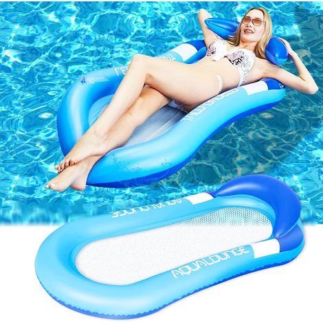 Multi Purpose Hamac Gonflable pour Piscine, Bouee Piscine Adulte Enfant Portable, Matelas Gonflable Piscine, Flottantes Hamac pour Piscine Plage Vacances(150X70CM) (1/5)