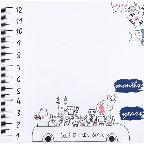Couverture Milestone DIY motifs mignons, légère, pratique et résistante, fond photo mensuel bébé pour décoration. (1/5)