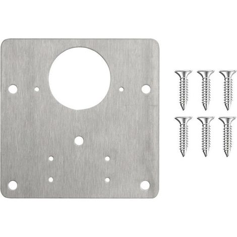 Plaque De Réparation Pour Charnière - Acier Inoxydable 9 x 9 cm - Pour Meuble Cuisine Armoire Tiroir Porte - Lot De 2 (1/5)