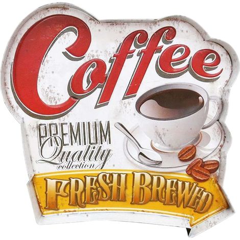 Insegna vintage da caffè, insegna in latta in stile retrò (1/5)