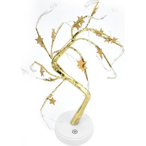 Beleuchteter Baum mit 72 LEDs in Form eines goldenen Sterns, USB- oder batteriebetrieben, künstliche DIY-Dekoration für Partys und Feiertage (1/5)