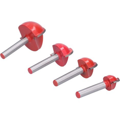 Ensemble de 4 fraises en forme de cuvette, roulements à billes, outils de fraisage CNC à gravure en forme de disque, outils de rainurage et de finition en arc
