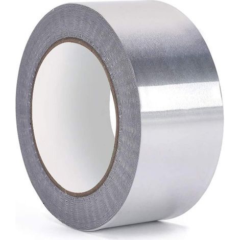 Ruban de Papier Daluminium Ruban Adhésif Aluminium, Haute Température, Étanche, pour Conduits, Réparation de CVC, Réparation de Métaux, Fabrication de Bijoux, Argent(5 mm x 50,2 rouleaux) (1/4)