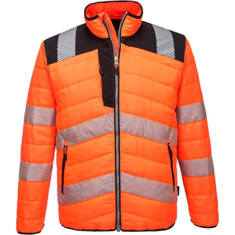 Chaqueta Acolchada de Alta Visibilidad PW3 - Seguridad y Comfort / Naranja Negro / XXXL (1/2)