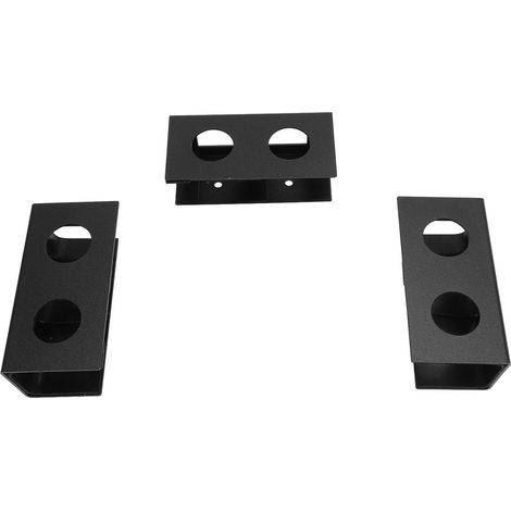 Étagère de Rangement en Métal sous Le Bureau Support d'ordinateur Portable en Aluminium pour Décodeur Câble et Modem, Antidérapant avec Coussinet en Silicone (Black) (1/5)