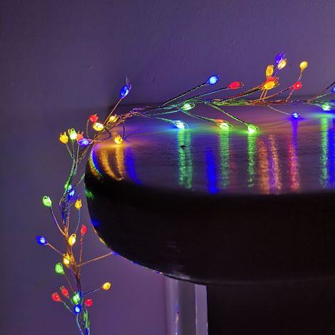 800 LED 5.5m Premier Christmas Indoor Outdoor Wire Cluster Lights with Timer in Multicoloured (1/5)