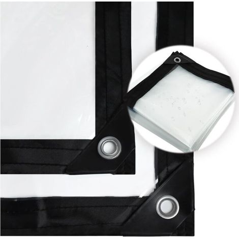 Bâche transparente 2x3m - Polyéthylène renforcé avec œillets, imperméable et résistante aux intempéries pour extérieur (1/5)