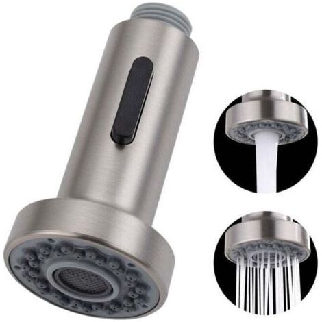 Pull-Out Sink Spray with Stop Button Brushed Spray Head 2 Jets for Kitchen Sink Faucet (1/5)