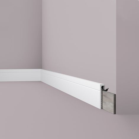 Cover moulding NMC CF2 WALLSTYL Noel Marquet Decorative moulding Skirting Moulding for decoration contemporary design white 2 m (1/5)