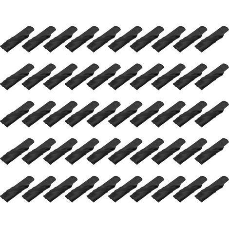50Pcs Serviettes de Table en Satin Noir Polyester 17×17 Pouces (1/5)