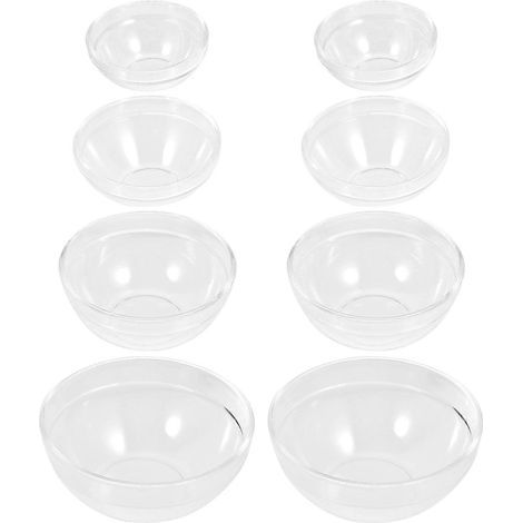 Set mit 8 transparenten Acrylschalen für Massageöle (weiß), ideal für Kosmetikstudios. – 10,50 x 10,50 x 4,50 cm – Weiß (1/2)