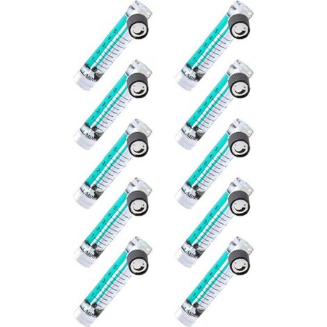 Débitmètre d'oxygène 10X 0,1-5 LPM 1 L avec vanne de régulation pour oxygène, air et gaz (1/2)