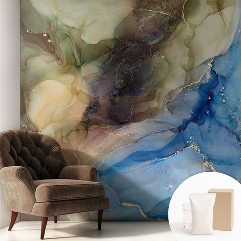 Papier peint intissé classique moderne pour salon et chambre à coucher Décoration rapide avec colle Abstrait coloré 250x250 cm (1/5)