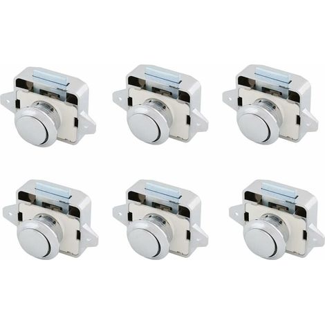 YMYNY Verrouillage par poussée, verrouillage de meubles, verrouillage à bouton-poussoir, verrouillage à bouton-poussoir avec poignée en alliage de zinc pour camping-car, bateau, yacht, camping, 6 pièc (1/5)