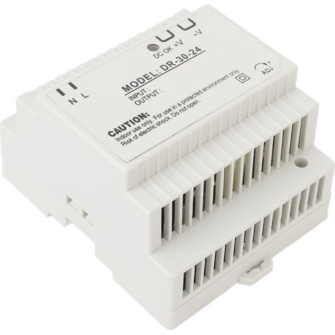 Alimentation 24V 30W Transformateur Rail DIN Industriel pour Surveillance Sécurité, 100-240V (1/5)