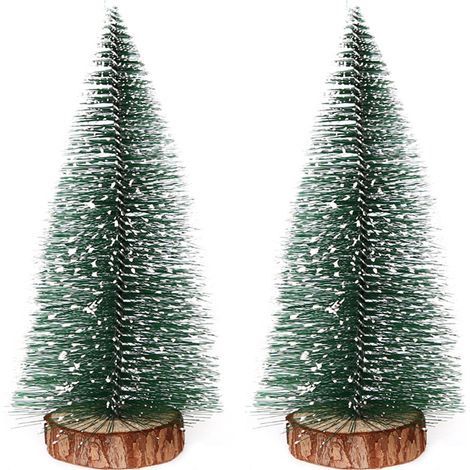 Arbol De Navidad Miniatura - Con Base De Madera - Para Decoracion Navidena En Mesa Cocina Interior - 1 Unidad (1/5)
